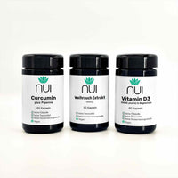NUI Aktiv Box: Curcumin, Weihrauch und NUI Vitamin D3 5000IE plus K2 & Magensium Kapseln 