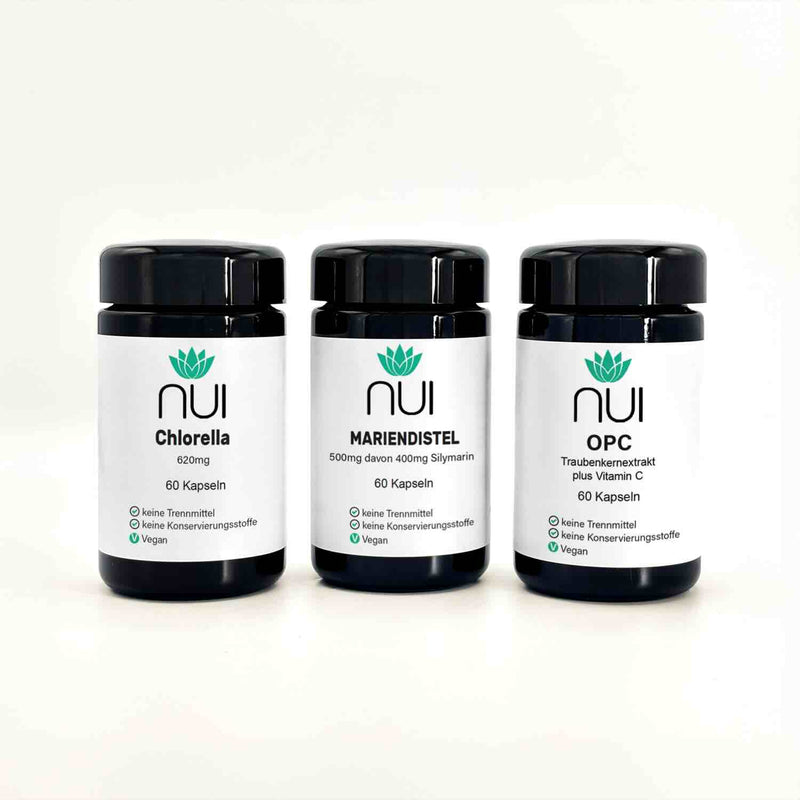 NUI Detox Box: Chlorella, Mariendistel, OPC