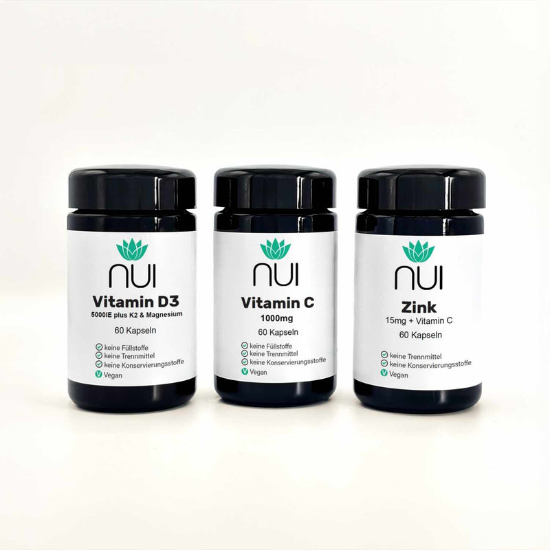 NUI Immunbox light: Vitamin C, Zink, NUI Vitamin D3 5000IE plus K2 & Magensium Kapseln