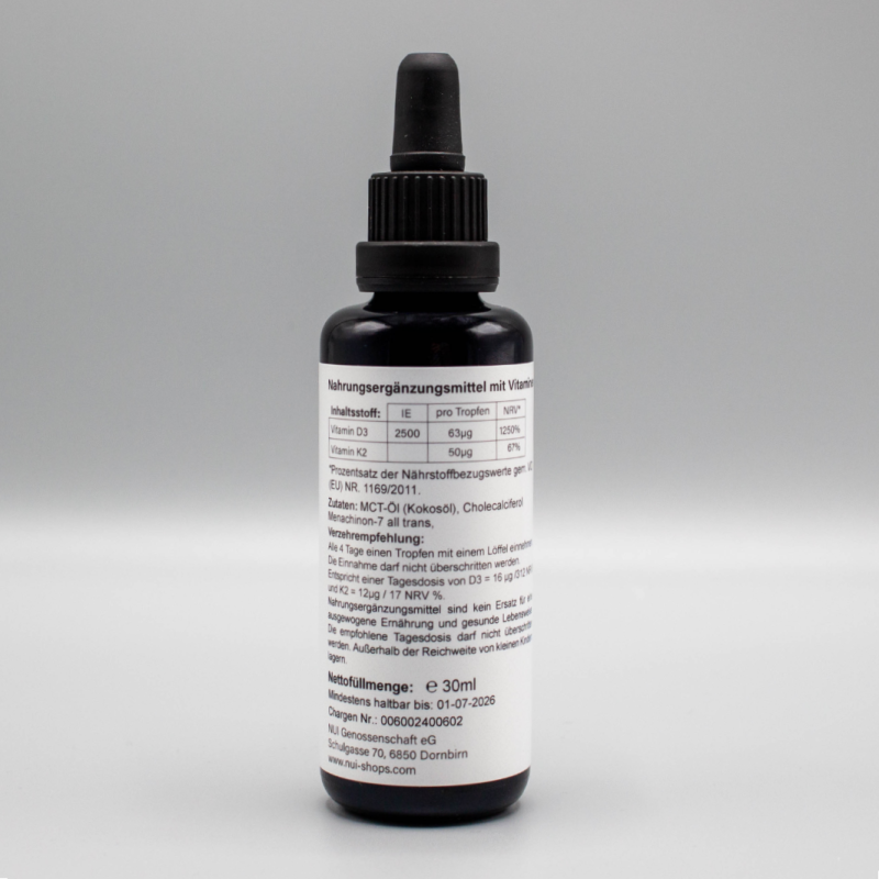 NUI Vitamin D3 & K2 2500IE Tropfen