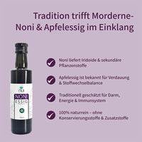 NUI NONI Essig: Naturrein ohne Zusatzstoffe. Noni liefert Iridoide & sekundäre Pflanzenstoffe. Apfelessig unterstützt Verdauung & Stoffwechsel. 
