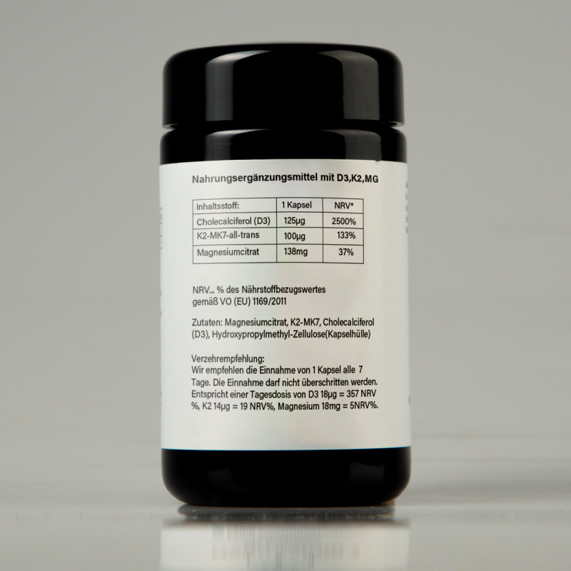 NUI Vitamin D3 5000IE plus K2 & Magnesium