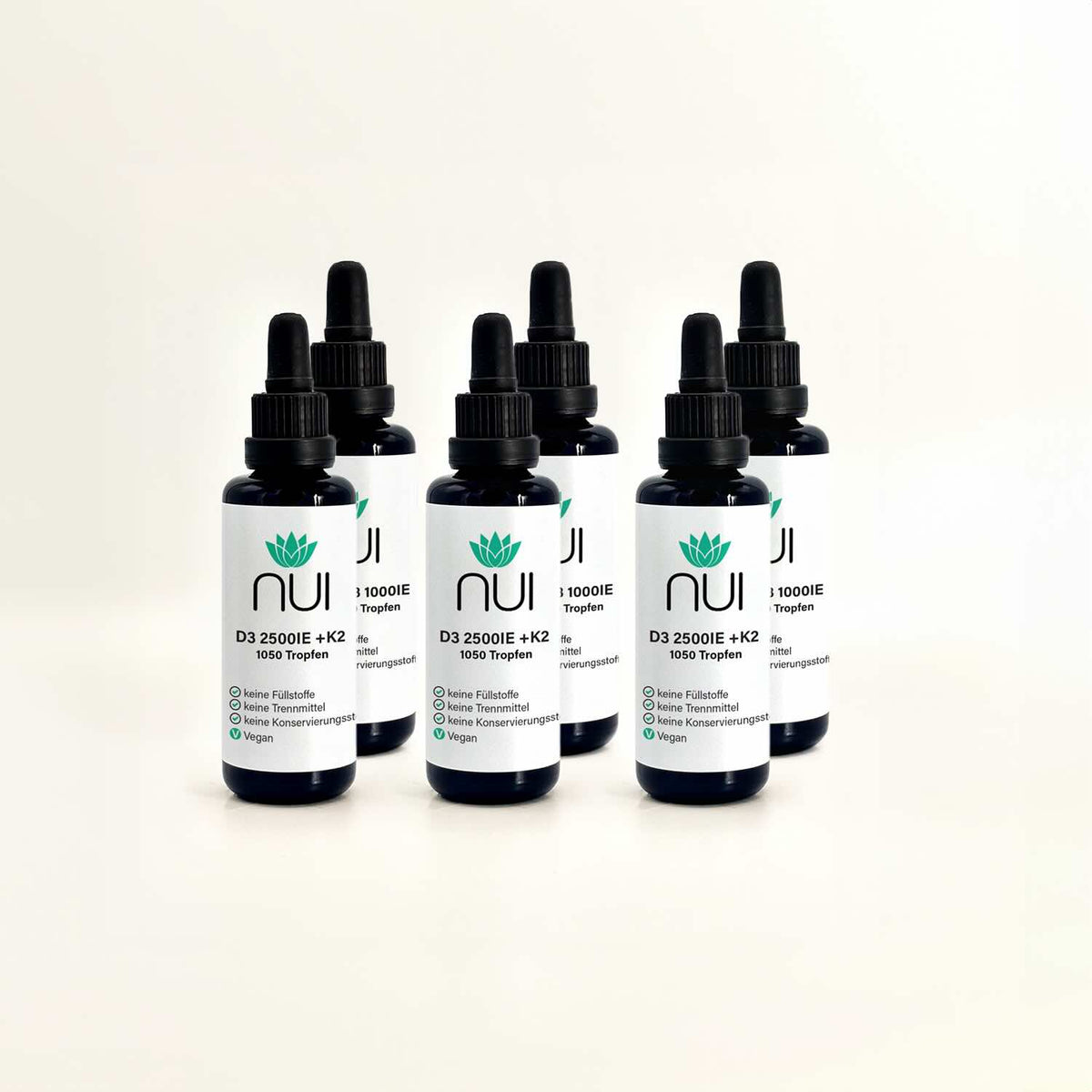 NUI Vitamin D3 2500IE + K2 Tropfen 6 Flaschen